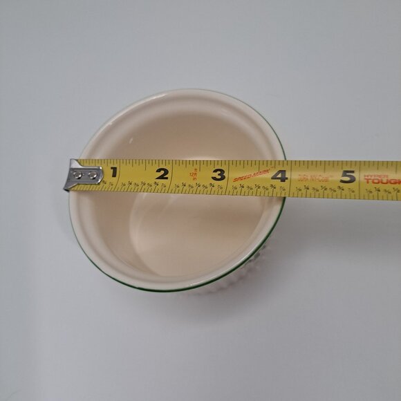 Spode Christmas Tree Earthenware Fluted Ramekin Holly Decor Green Trim Replace - Picture 3 of 7